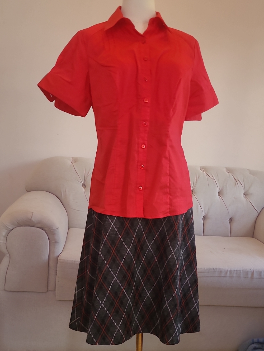Ricki's Bright Red Short Sleeve Button-Up Blouse